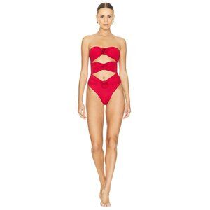 La Reveche Vesna One Piece in Red Large New Womens Cut out Swimsuit